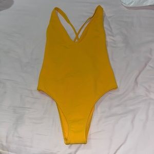 Yellow swim one piece